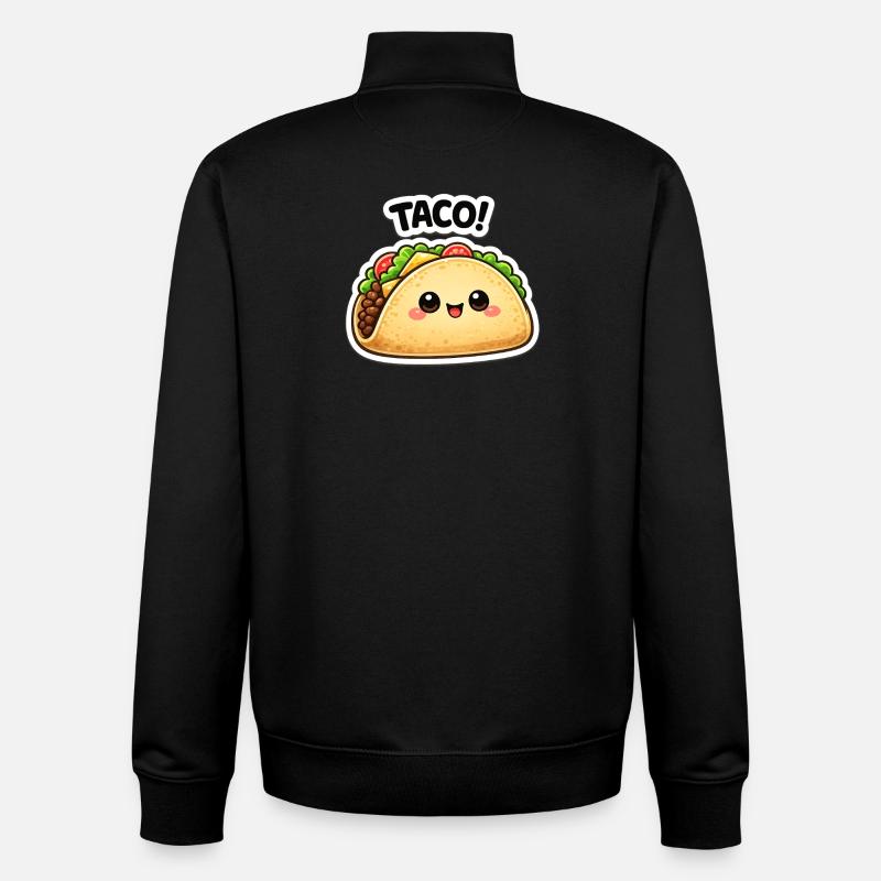 Kawaii-Taco mit süßem Gesicht - Unisex Organic Zip Sweatshirt von Stanley/Stella - Schwarz