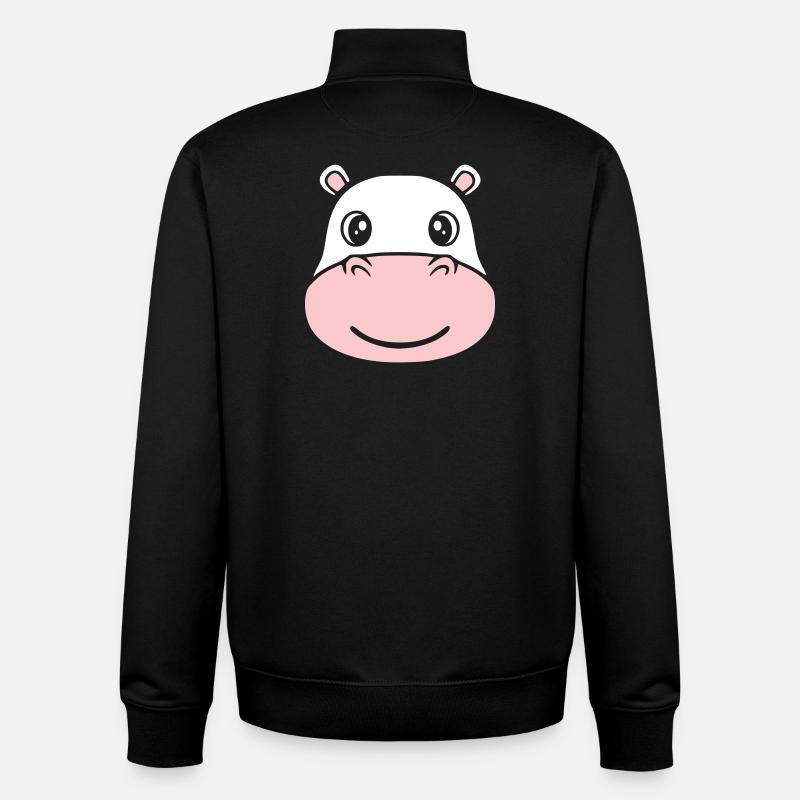 Hippopotamus Head Face Mask Smile - Unisex Organic Zip Sweatshirt by Stanley/Stella - black