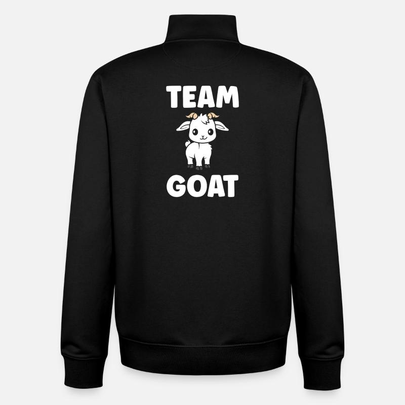 Team Goat Illustration Mignon - Sweat zippé unisexe en coton bio Stanley/Stella - noir