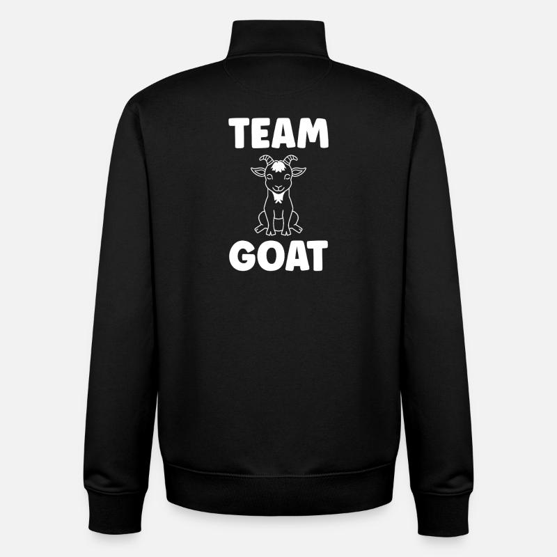 Team GOAT Chèvre Logo - Unisex Organic Zip Sweatshirt by Stanley/Stella - black