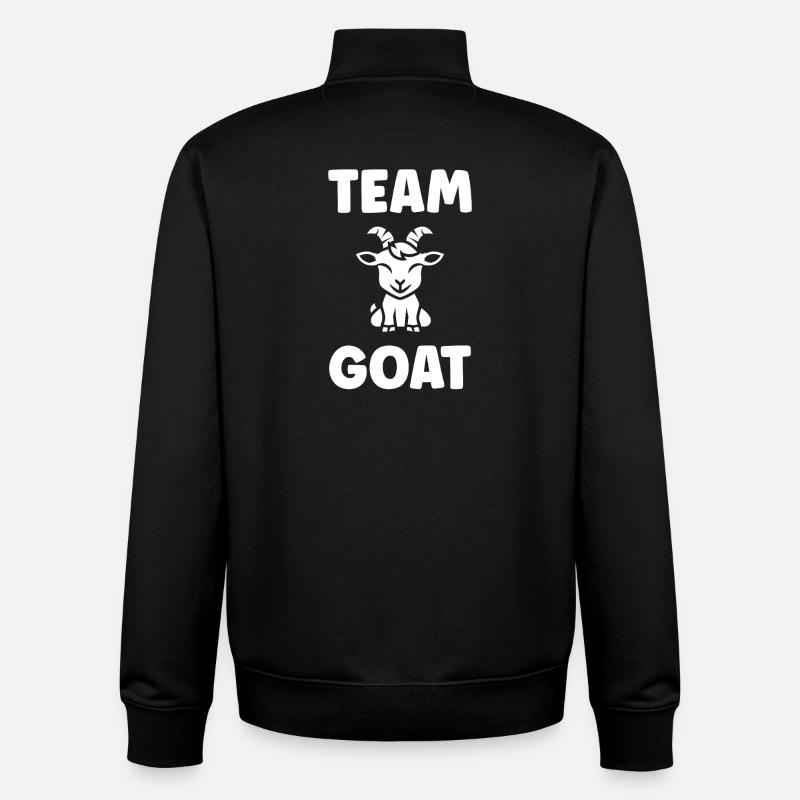 Team Goat Mascotte Chèvre Noir - Sweat zippé unisexe en coton bio Stanley/Stella - noir