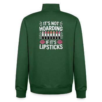 Présents drôles de rouge à lèvres - Sweat zippé unisexe en coton bio Stanley/Stella - vert bouteille - Dos - AI Model Male 185 dark (185cm)