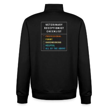 Tierarzt Rezeptionist Veterinär Sekretärin - Unisex Organic Zip Sweatshirt von Stanley/Stella - Schwarz - Hinten - AI Model Male 185 light (185cm)