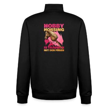48 Hobby Horsing Is Traumen Mit Den Fussen - Unisex Organic Zip Sweatshirt von Stanley/Stella - Schwarz - Hinten - AI Model Male 185 light (185cm)