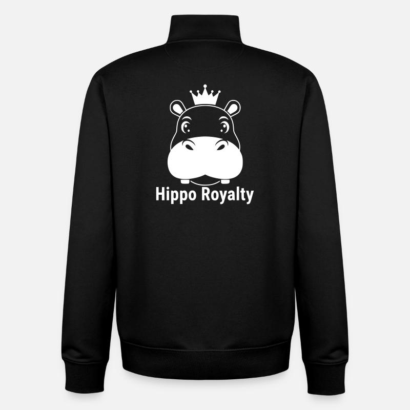 Hippo Royalty Nilpferd König Spruch - Unisex Organic Zip Sweatshirt von Stanley/Stella - Schwarz