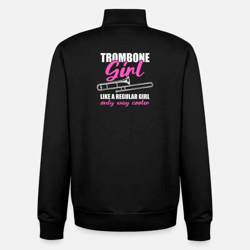 Fille tromboniste Tromboniste - Sweat zippé unisexe en coton bio Stanley/Stella - noir