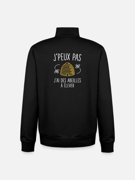 I Can't I Bee Beekeeping Gift - Unisex Organic Zip Sweatshirt by Stanley/Stella - black