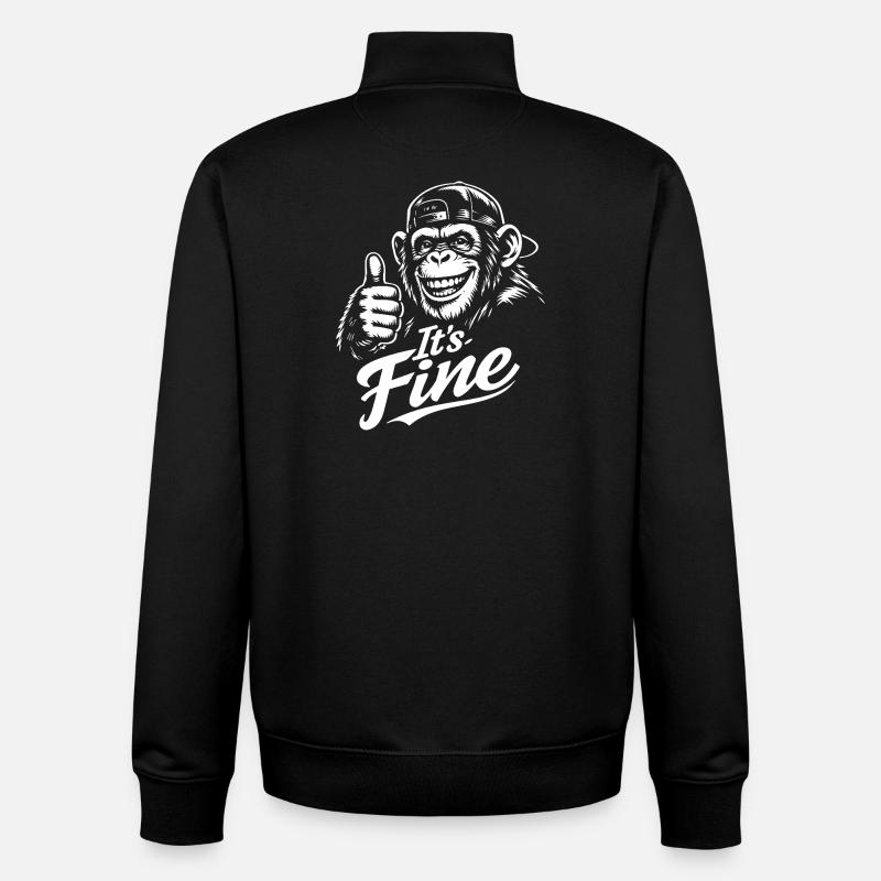 Happy Monkey Thumbs Up - Unisex Organic Zip Sweatshirt von Stanley/Stella - Schwarz