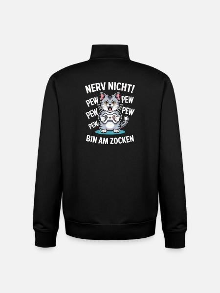 Courage Not I Gaming Cat Design - Sweat zippé unisexe en coton bio Stanley/Stella - noir