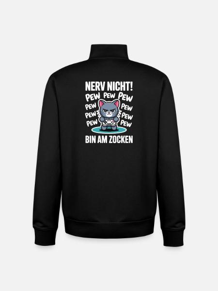 Courage Not I Gaming Cat Design - Sweat zippé unisexe en coton bio Stanley/Stella - noir