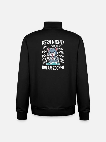 Courage Not I Gaming Cat Design - Sweat zippé unisexe en coton bio Stanley/Stella - noir