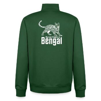 Bengal Lover « Meilleur ami » - Sweat zippé unisexe en coton bio Stanley/Stella - vert bouteille - Dos - AI Model Male 185 dark (185cm)