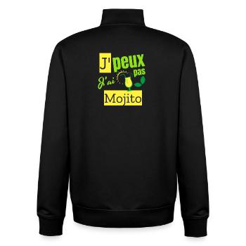 Ich kann nicht. Ich habe einen Mojito. - Unisex Organic Zip Sweatshirt von Stanley/Stella - Schwarz - Hinten - AI Model Male 185 light (185cm)