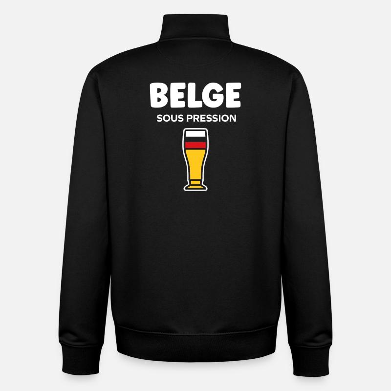 Belgisches Druckglasbier - Unisex Organic Zip Sweatshirt von Stanley/Stella - Schwarz