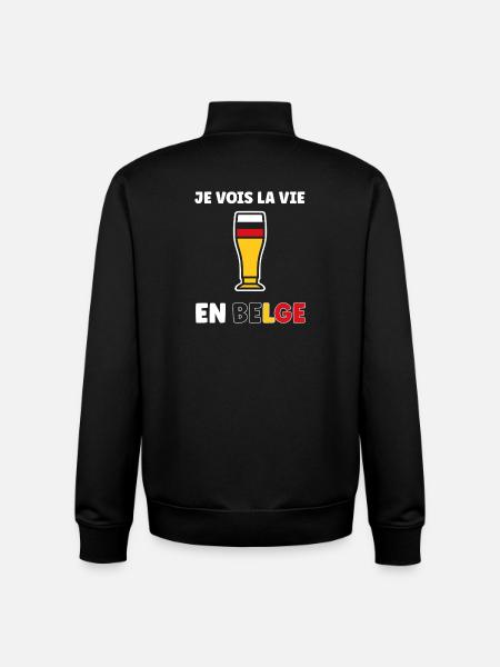 Belgian Life Stylized Beer Glass - Unisex Organic Zip Sweatshirt by Stanley/Stella - black