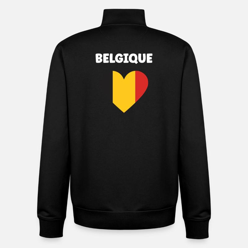 Belgische Herz-Trikolore - Unisex Organic Zip Sweatshirt von Stanley/Stella - Schwarz