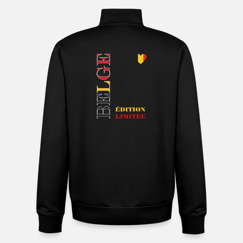 Belgique Édition Limitée Graphique - Sweat zippé unisexe en coton bio Stanley/Stella - noir