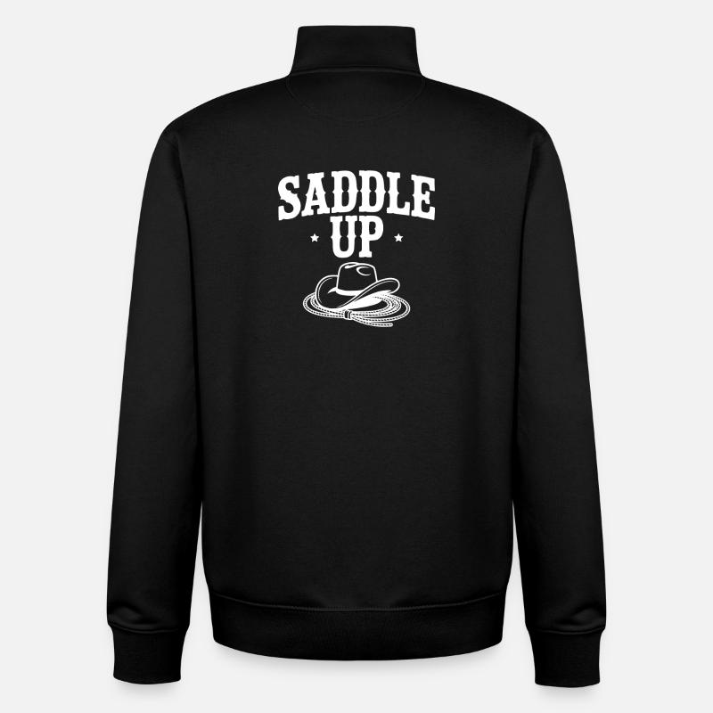 Saddle Up - Sweat zippé unisexe en coton bio Stanley/Stella - noir