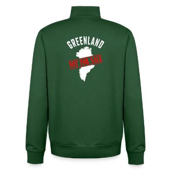 Greenland Not for Sale - Unisex Organic Zip Sweatshirt von Stanley/Stella - Flaschengrün - Hinten - AI Model Male 185 dark (185cm)