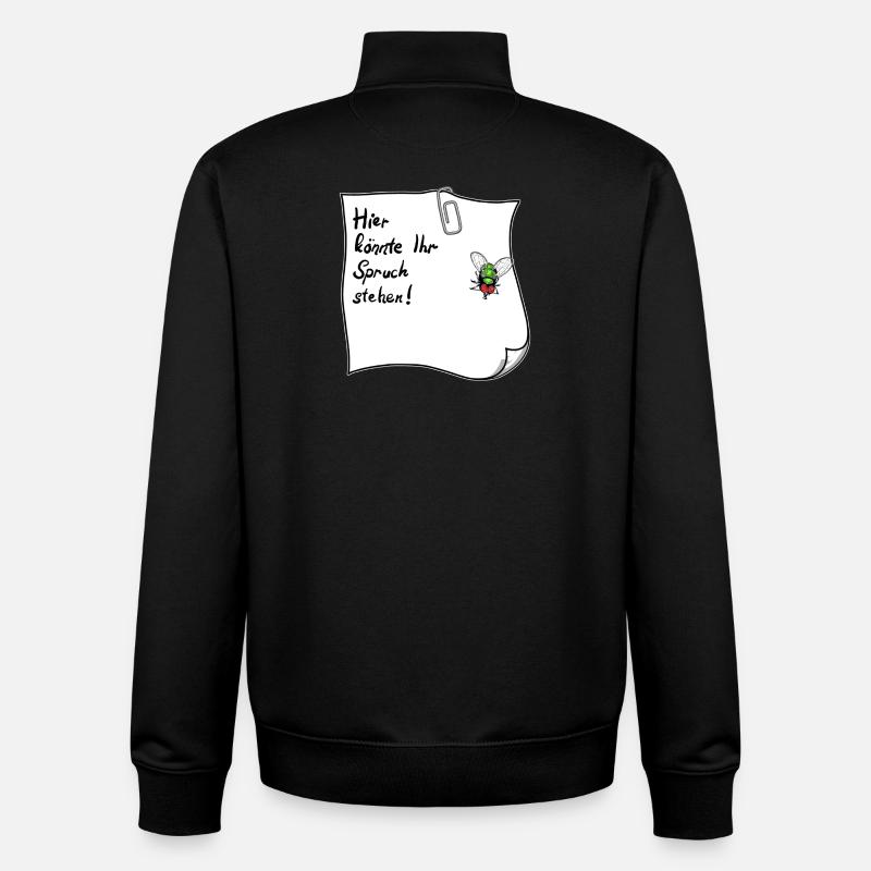Notizzettel – Hier könnte Ihr Spruch stehen  - Unisex Organic Zip Sweatshirt von Stanley/Stella - Schwarz