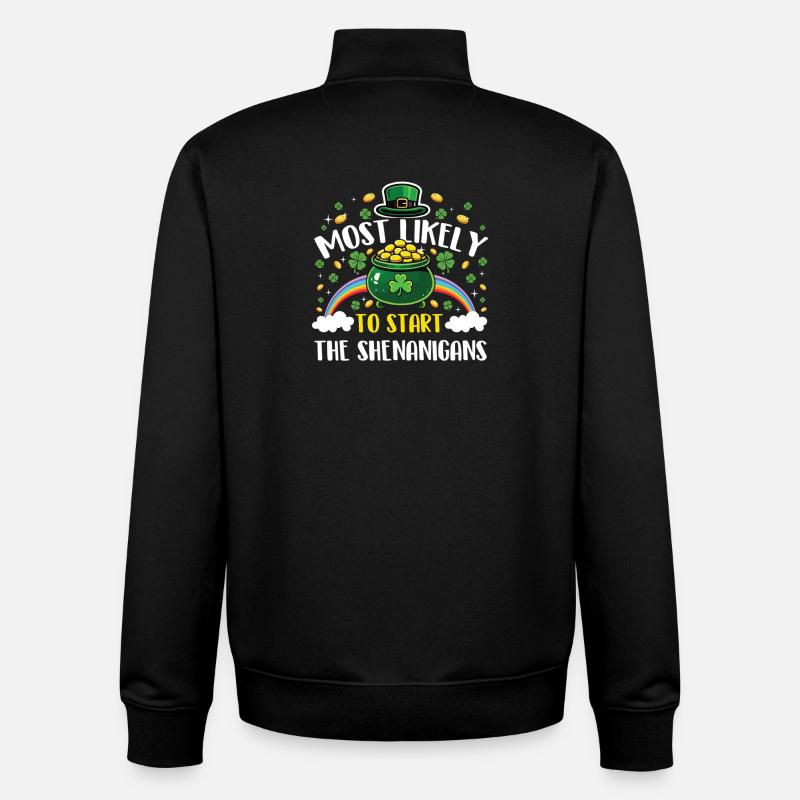 Mest sandsynligt til at starte narrestregerne - Stanley/Stella unisex sweatshirt med lynlås i økologisk - sort