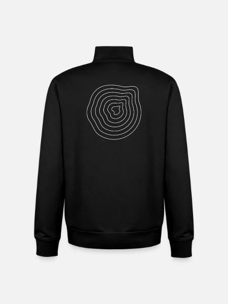 Plasma Ringwave Abstract Line Art - Unisex Organic Zip Sweatshirt by Stanley/Stella - black
