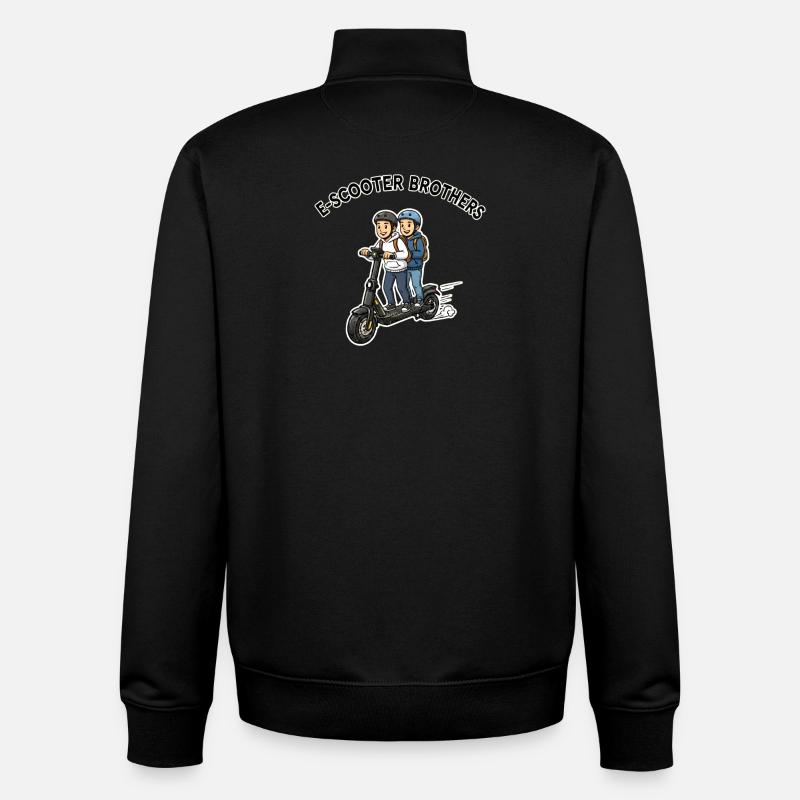 E-Scooter Brüder Duo - Unisex Organic Zip Sweatshirt von Stanley/Stella - Schwarz