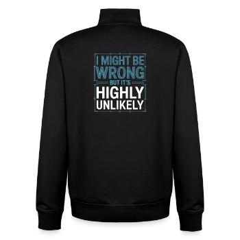 Might Be Wrong But Highly Unlikely Besserwisser - Unisex Organic Zip Sweatshirt von Stanley/Stella - Schwarz - Hinten - AI Model Male 185 light (185cm)