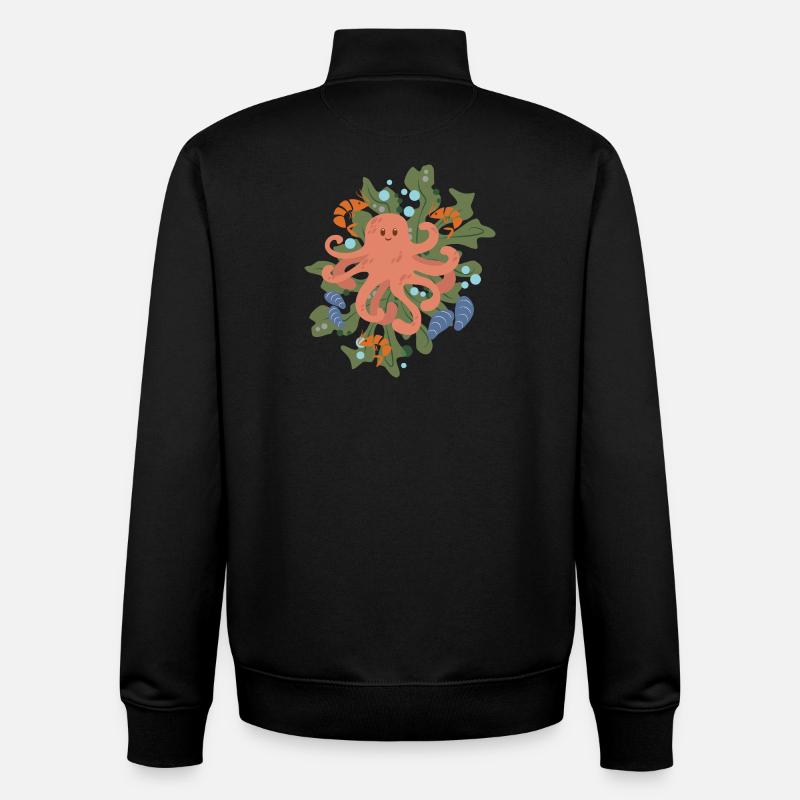 Octopus - Unisex Organic Zip Sweatshirt by Stanley/Stella - black