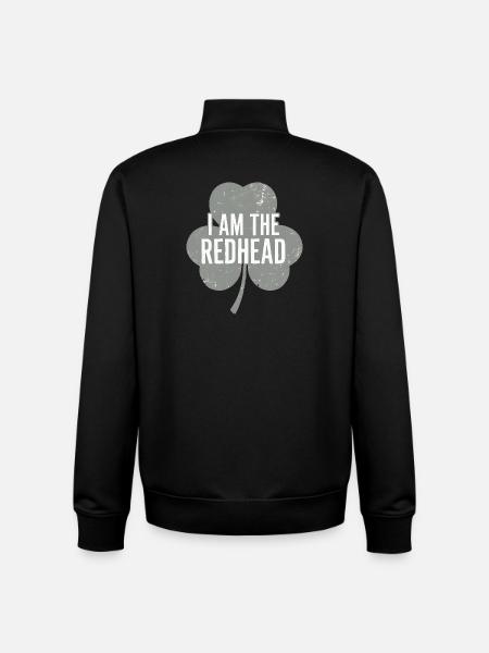 I Am The Redhead Shamrock Pride - Unisex Organic Zip Sweatshirt by Stanley/Stella - black