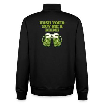 Irish You'd Buy Me a Drink - Unisex Organic Zip Sweatshirt by Stanley/Stella - black - Back - AI Model Male 185 light (185cm)