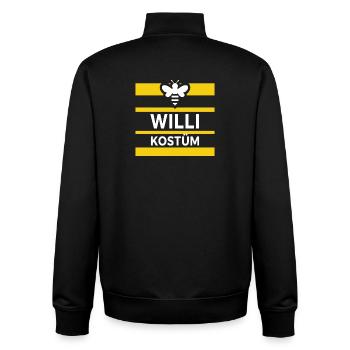 Biene Kostüm Willi Bienenkostüm Paarkostüm Bienen  - Unisex Organic Zip Sweatshirt von Stanley/Stella - Schwarz - Hinten - AI Model Male 185 light (185cm)