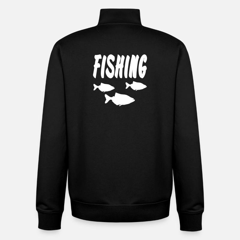 Pêche - Sweat zippé unisexe en coton bio Stanley/Stella - noir