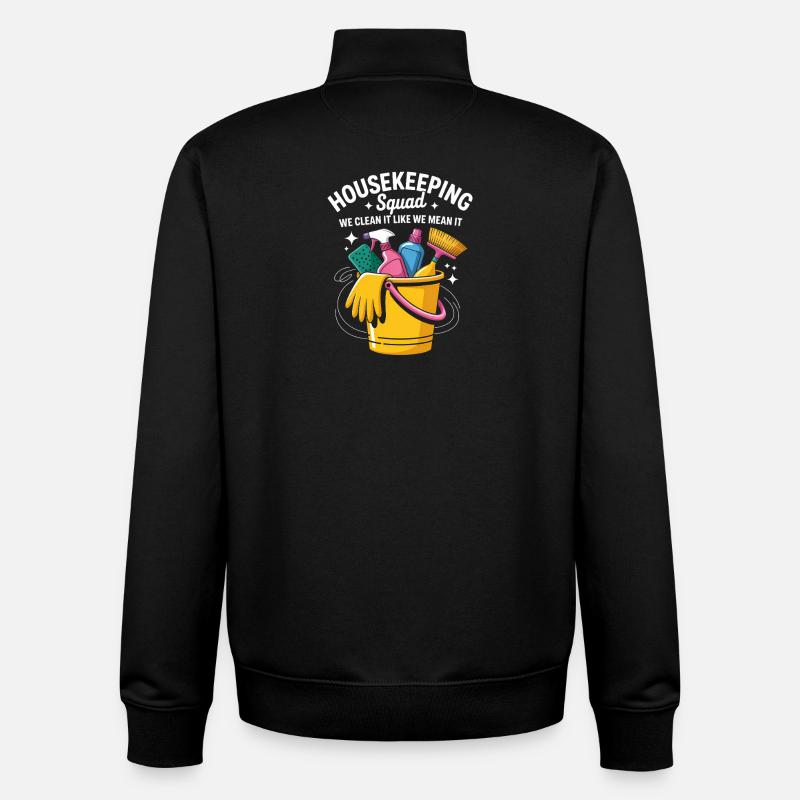 Conception de nettoyage amusante - Sweat zippé unisexe en coton bio Stanley/Stella - noir