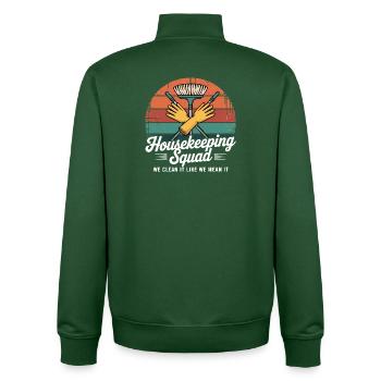 Lustiges Putzen Design - Unisex Organic Zip Sweatshirt von Stanley/Stella - Flaschengrün - Hinten - AI Model Male 185 dark (185cm)
