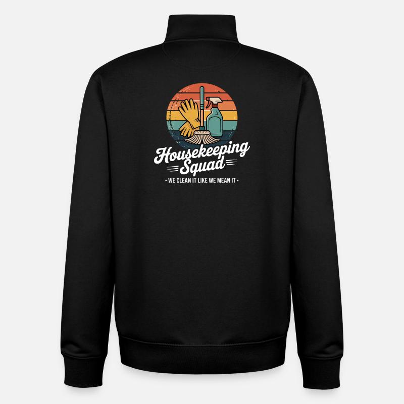 Conception de nettoyage amusante - Sweat zippé unisexe en coton bio Stanley/Stella - noir