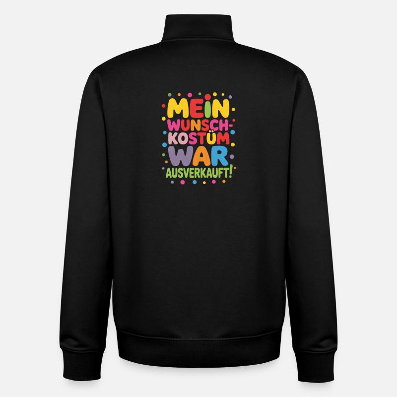 Costume de carnaval - Sweat zippé unisexe en coton bio Stanley/Stella - noir