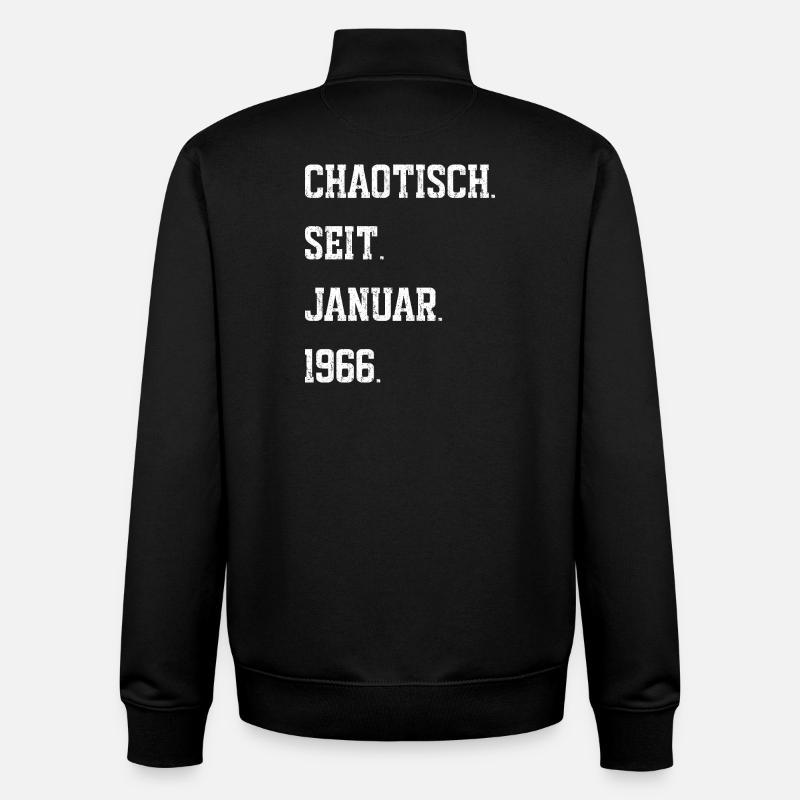 Chaotisch seit Januar 1966 - Unisex Organic Zip Sweatshirt von Stanley/Stella - Schwarz