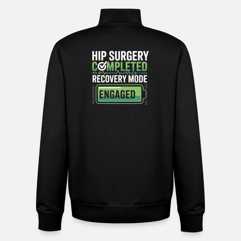 Hip Surgery Recovery Mode Active - Unisex Organic Zip Sweatshirt by Stanley/Stella - black