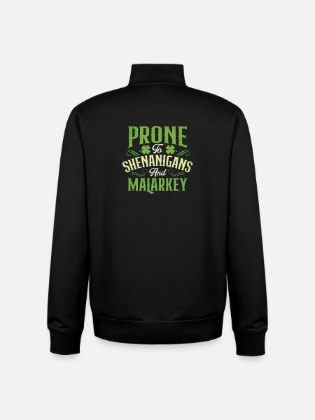 Prone To Shenanigans And Malarkey - Unisex Organic Zip Sweatshirt by Stanley/Stella - black