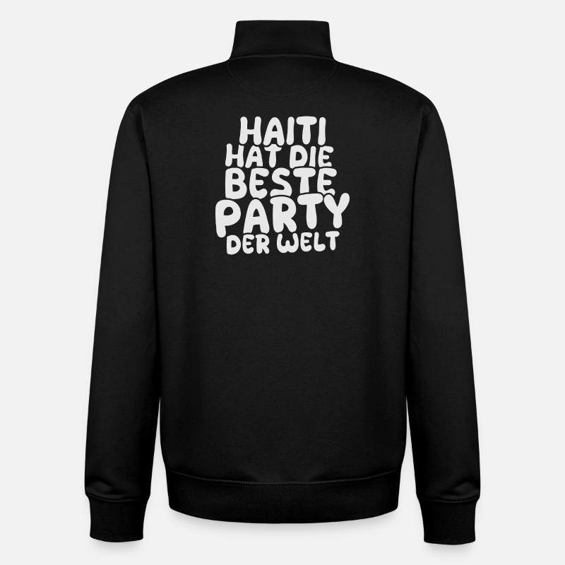Haïti comme destination de vacances - Sweat zippé unisexe en coton bio Stanley/Stella - noir