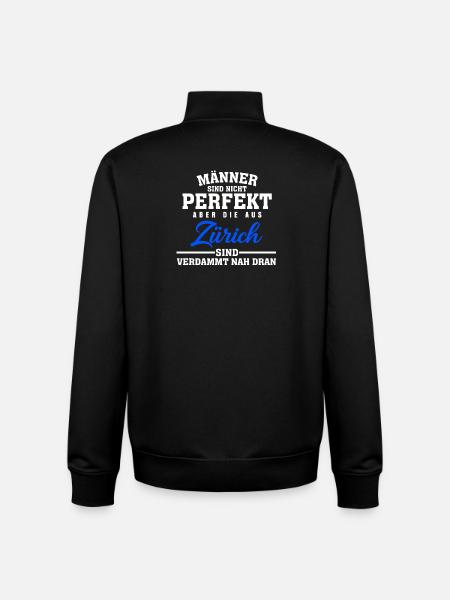 Zürich Männer Fast Perfekt Spruch - Unisex Organic Zip Sweatshirt von Stanley/Stella - Schwarz