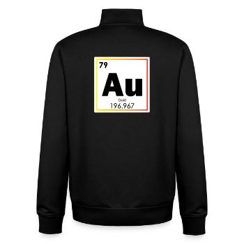 Tableau périodique de la chimie de l’or au - Sweat zippé unisexe en coton bio Stanley/Stella - noir - Dos - AI Model Male 185 light (185cm)