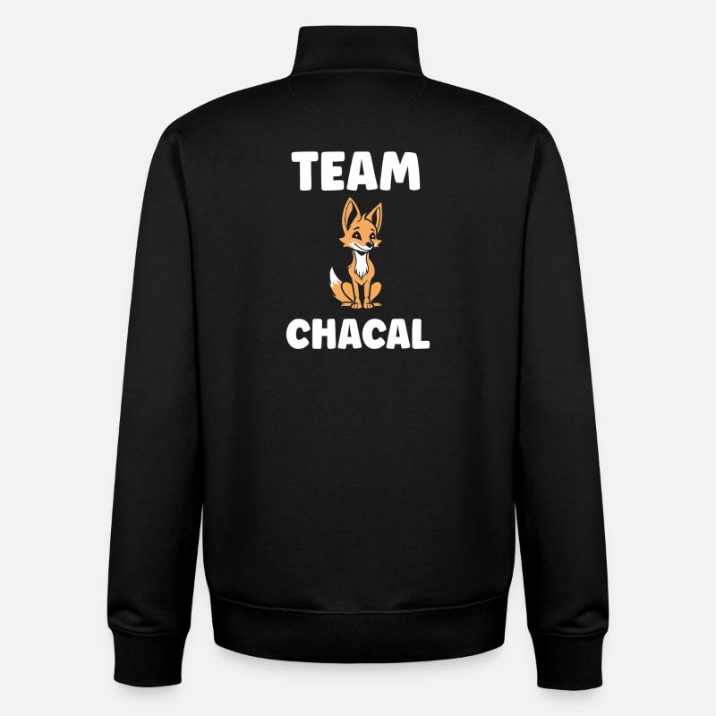 chacal - Sweat zippé unisexe en coton bio Stanley/Stella - noir