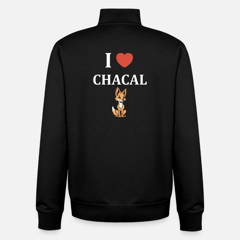 chacal - Sweat zippé unisexe en coton bio Stanley/Stella - noir