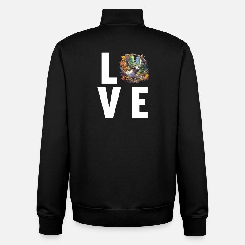 Renne Renne - Sweat zippé unisexe en coton bio Stanley/Stella - noir