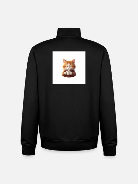 Cuddly Kitten Coffee Magic - Unisex Organic Zip Sweatshirt by Stanley/Stella - black