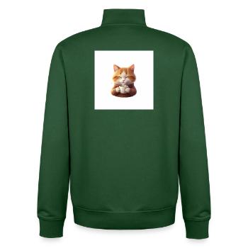 Kuschelkätzchen Kaffeezauber - Unisex Organic Zip Sweatshirt von Stanley/Stella - Flaschengrün - Hinten - AI Model Male 185 dark (185cm)
