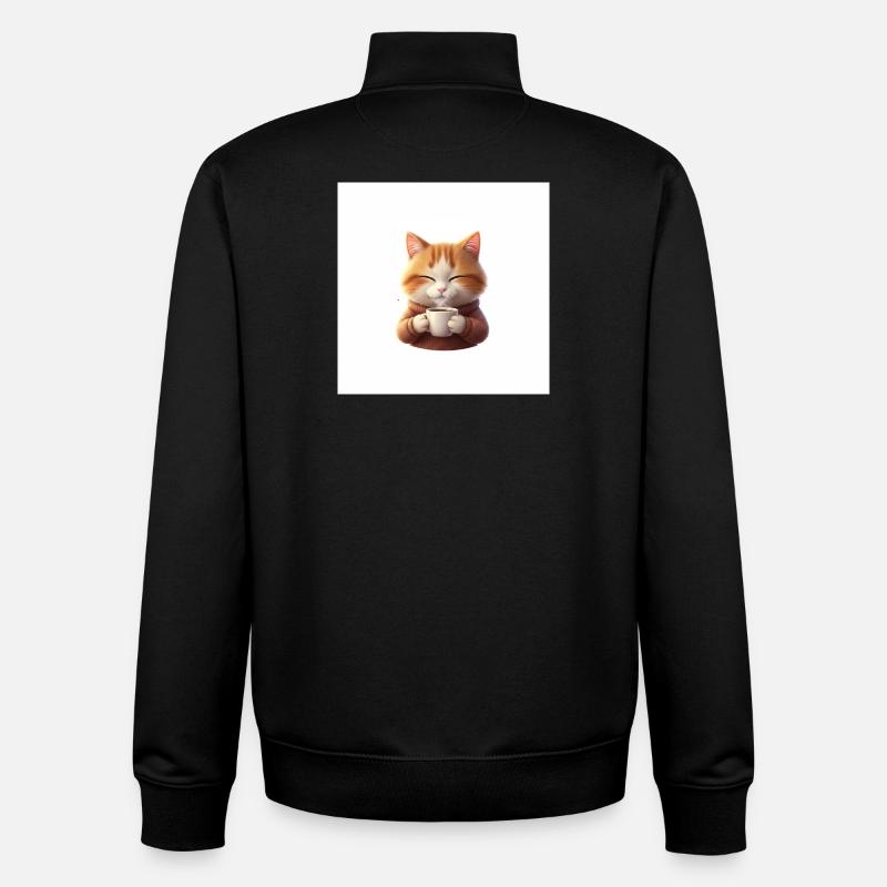 Kuschelkätzchen Kaffeezauber - Unisex Organic Zip Sweatshirt von Stanley/Stella - Schwarz