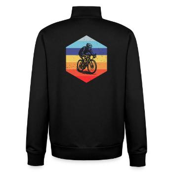 J'adore les vélos de route, super design pour les vélos de course ! - Sweat zippé unisexe en coton bio Stanley/Stella - noir - Dos - AI Model Male 185 light (185cm)